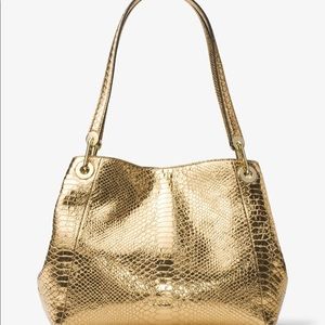 Michael Kors Raven Metallic Embossed Leather Bag